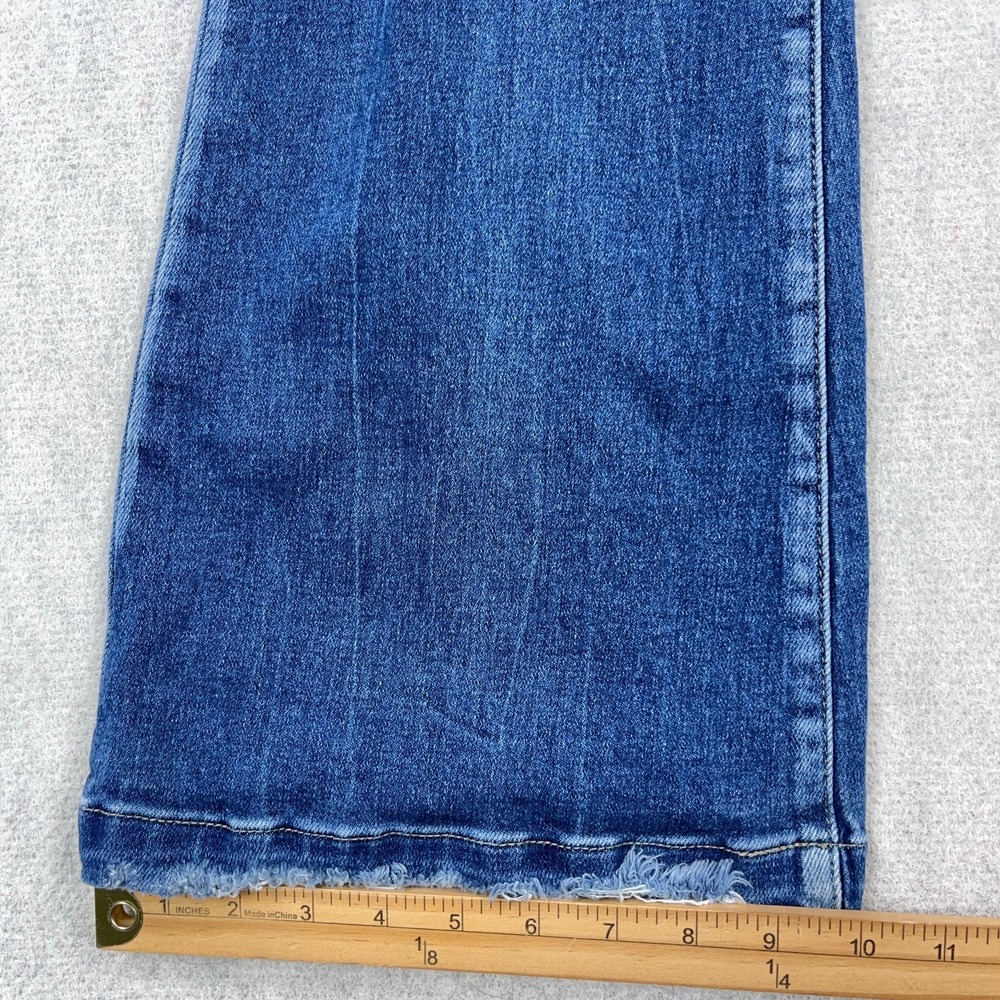 Women’s Distressed Dark Blue Flare Jeans - Picture 8 of 15